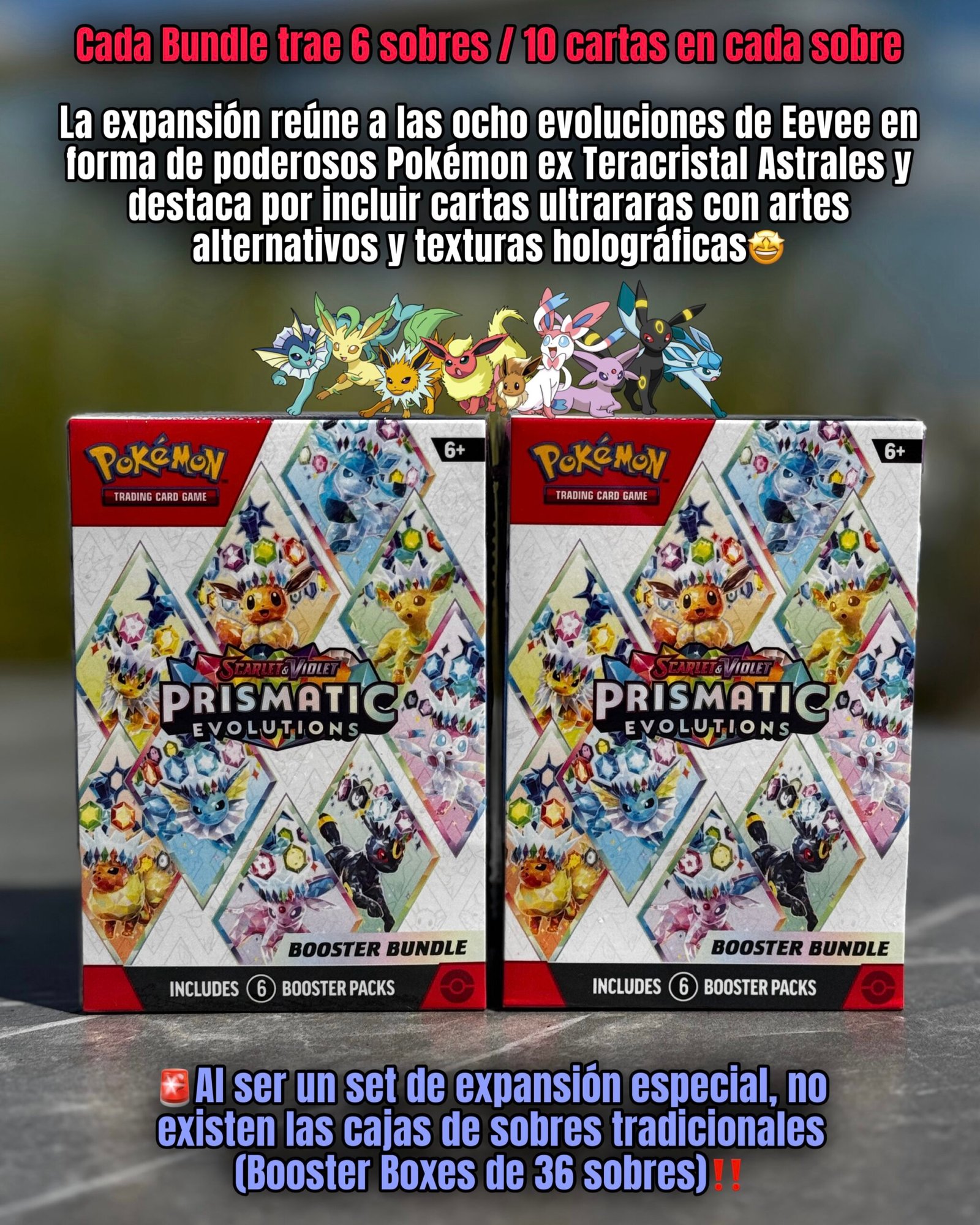 BOOSTER BUNDLE PRISMATIC EVOLUTIONS 6 boosters - Imagen 3
