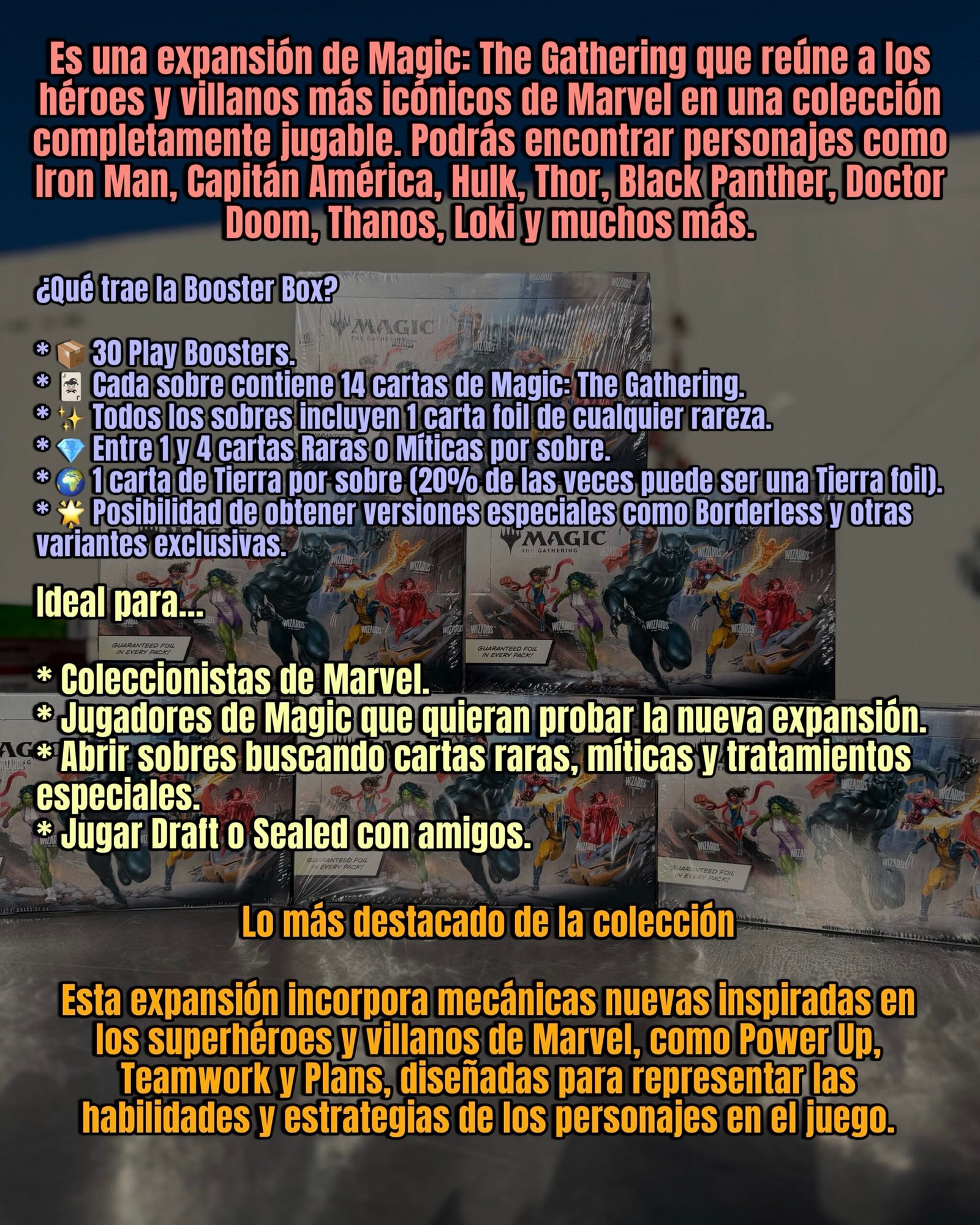 BOOSTER BOX MAGIC THE GATHERING SUPER HEROES MARVEL - Imagen 2