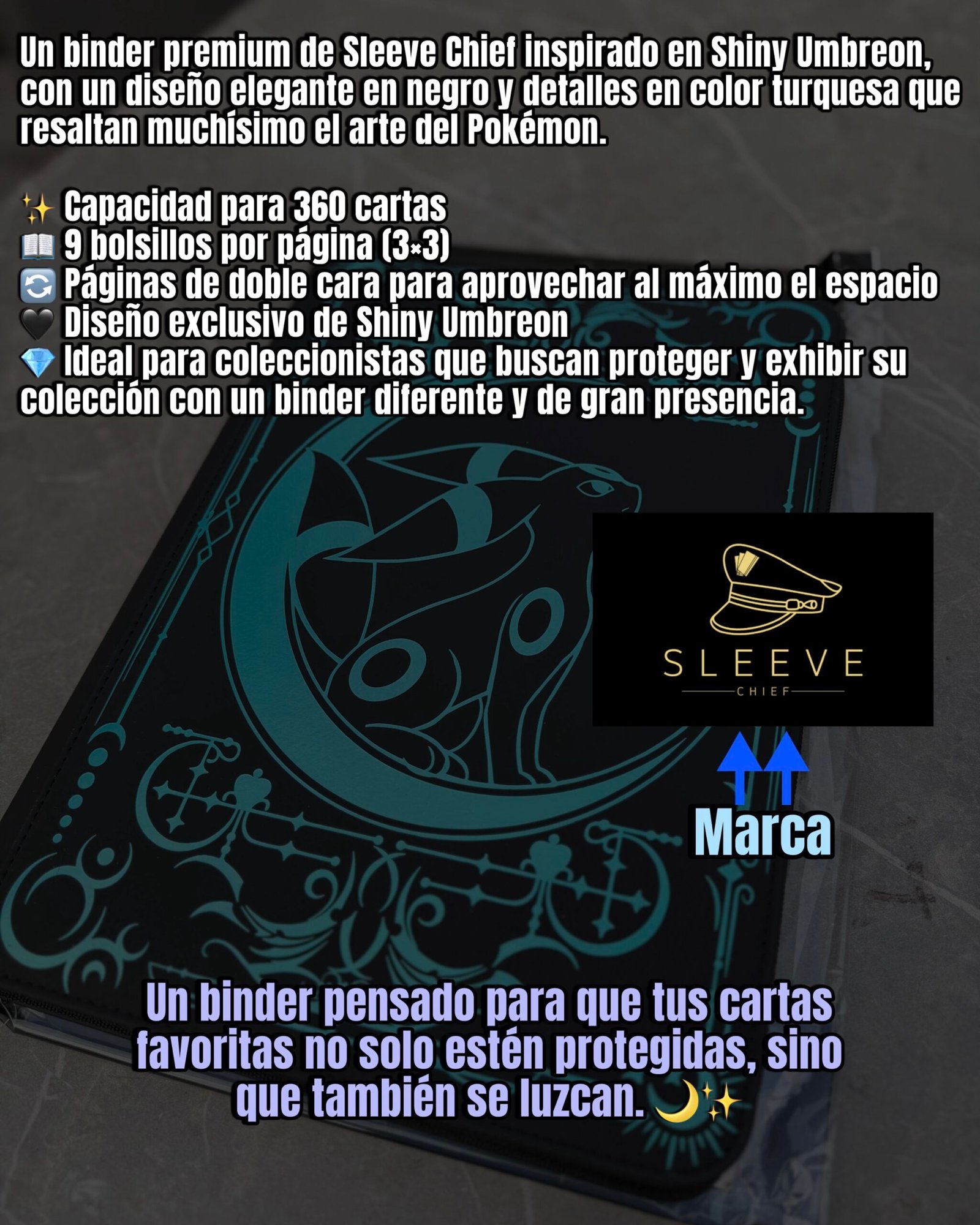 BINDER LUNAR SHADOW SHINY UMBREON SLEEVE CHIEF - Imagen 2