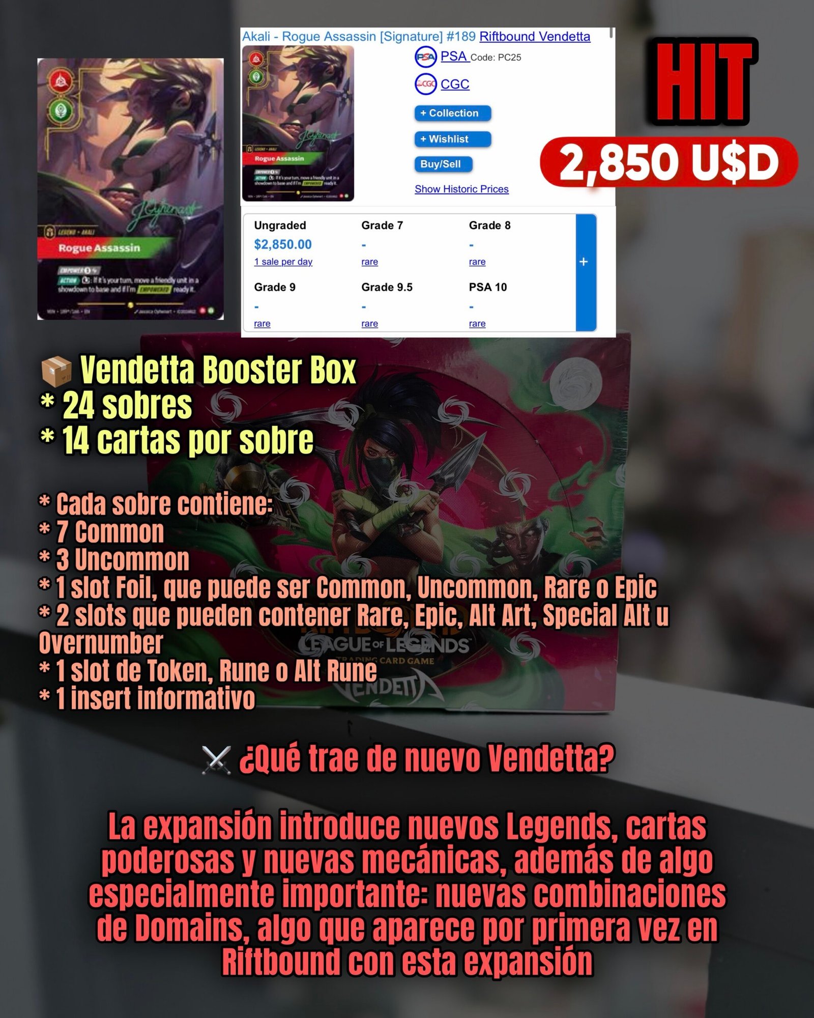 BOOSTER BOX VENDETTA RIFTBOUND LEAGUE OF LEGENDS - Imagen 2